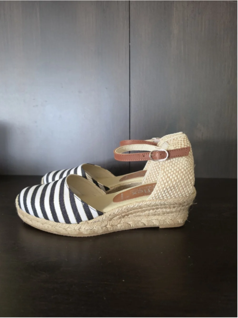 Napa Flex David Tate Espadrille Wedge d'Orsey Sandals 8.5 M (39 EU) Black White